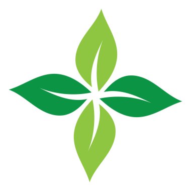 Yaprak yeşili süs tasarımı ve sembol vektör şablonu