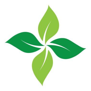 Yaprak yeşili süs tasarımı ve sembol vektör şablonu