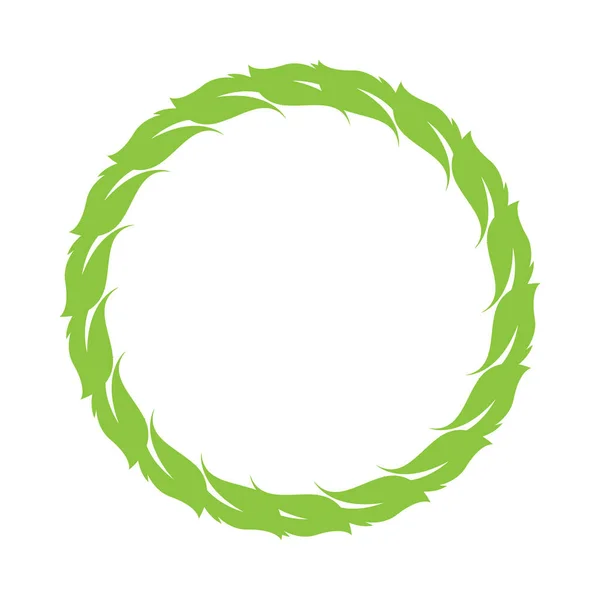 Modèle Vectoriel Logo Symbole Cercle Décoration Vert Feuille — Image vectorielle