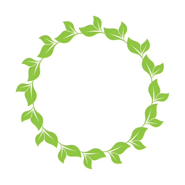 Blad Grön Dekoration Cirkel Logotyp Och Symbol Vektor Mall — Stock vektor