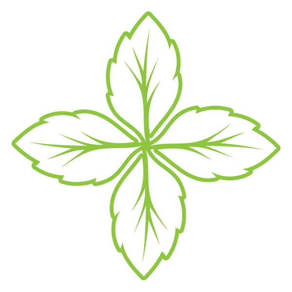 Zielony Wzór Ozdoby Liści Szablon Wektora Symbolu — Wektor stockowy