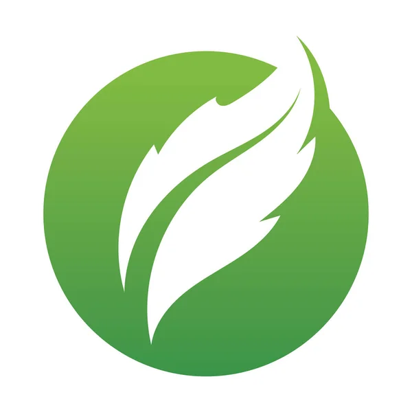 Hoja Verde Logotipo Símbolo Vector Plantilla — Vector de stock