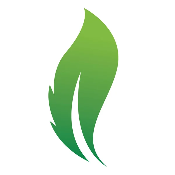 Foglia Logo Verde Simbolo Modello Vettoriale — Vettoriale Stock