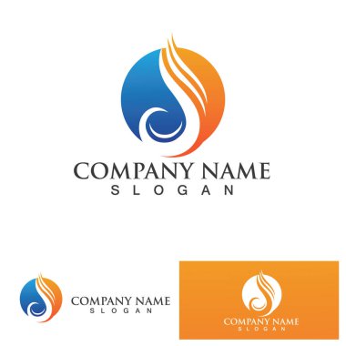 ateş alev logosu vektör tasarım şablonu