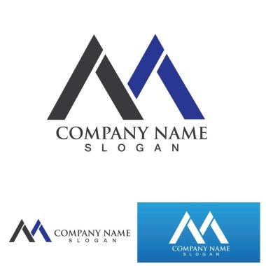 M Harfi Logo Şablonu vektör çizimi tasarımı