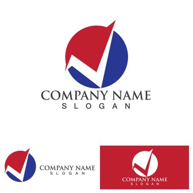 V Harfi Logo Şablonu vektör resimleme