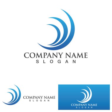 su dalgası logo tasarım şablonu