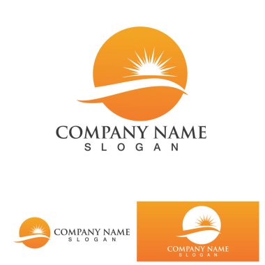 Güneş Vektörü illüstrasyon Simgesi Logo Şablonu tasarımı