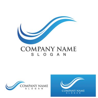 İzole edilmiş yuvarlak logo. Mavi renk logoti. Akan su görüntüsü. Deniz, okyanus, nehir yüzeyi.