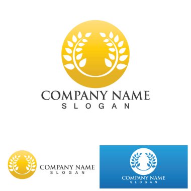 Tarım buğday logosu vektör ikonu tasarımı