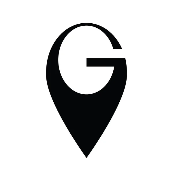 Carte Géographique Logo Emplacement Vecto — Image vectorielle