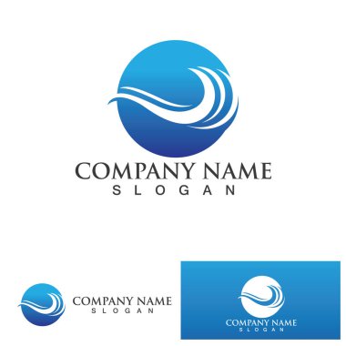 Okyanus dalgası logosu basit tek yönlü vektör simgesi çizimi