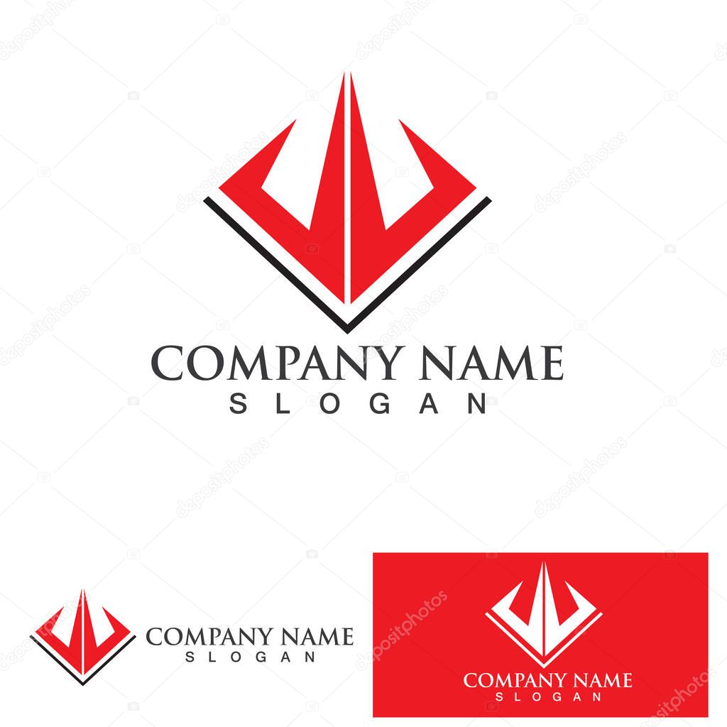 Trident Spear of Poseidon Neptune God Triton King logo design