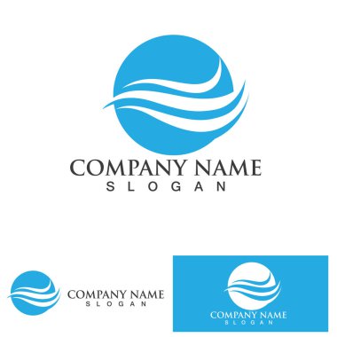 su dalgası logo tasarım şablonu