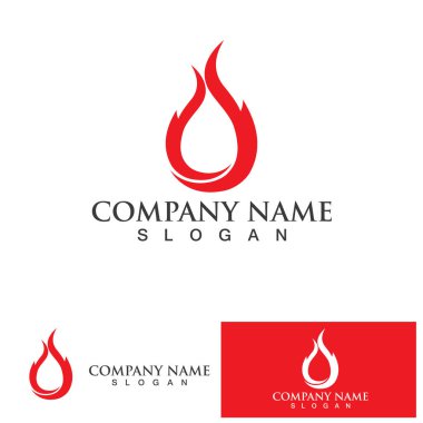 ateş alev logosu vektör tasarım şablonu