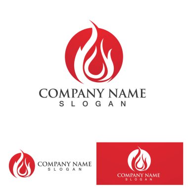 ateş alev logosu vektör tasarım şablonu