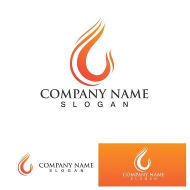Ateş Logosu Ateş Şablonu Clipart Sembol Simgesi Vektörü 