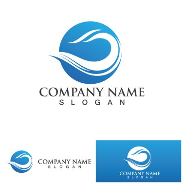 su dalgası logo tasarım şablonu