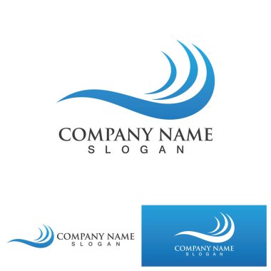 su dalgası logo tasarım şablonu