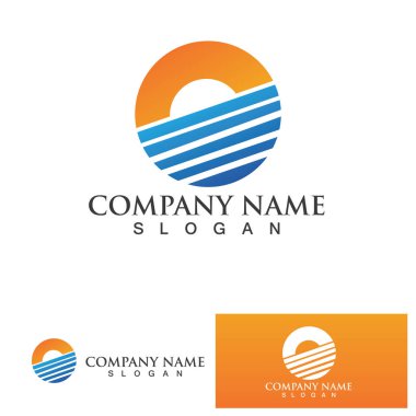 Ocean Sunset Logo Design Inspiration. isolated on white background 