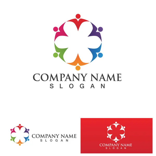 Community People Team Group Social Logo Design Template — Stock Vector