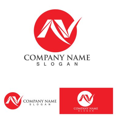 V ilk harf iş logosu ve sembol vektörü