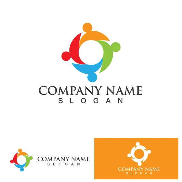 Logo Netwerk Sociaal Icoon Ontwerp Sjabloon Voor Gemeenschapsmensen — Stockvector