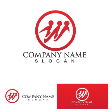 Evlat edinme aile logosu, Topluluk, ağ ve sosyal simge tasarım şablonu