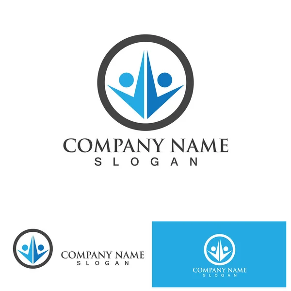 Adoption Family Logo Community Network Social Icon Design Template — Stock Vector