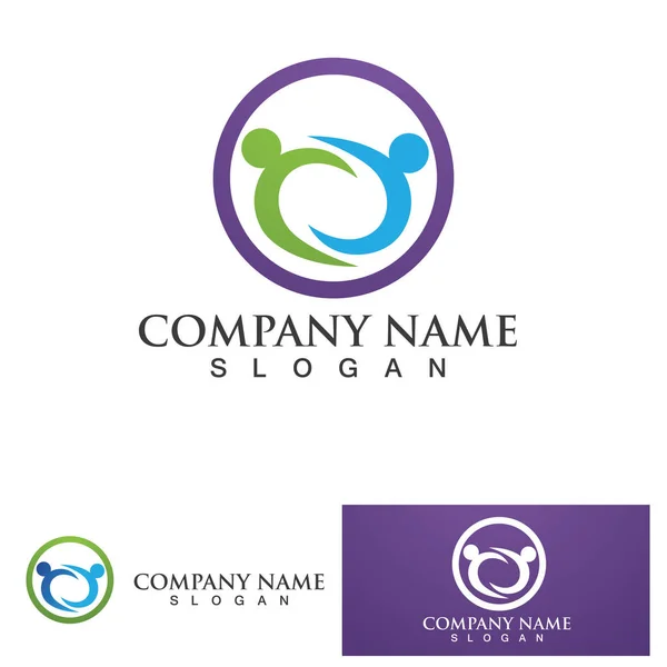 Family Care Friend Care Team Logo — Stock Vector