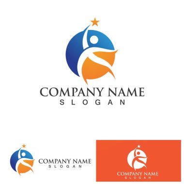 İş adamı başarı logo vektörü