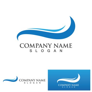 Su dalgası simgesi vektör çizim logosu