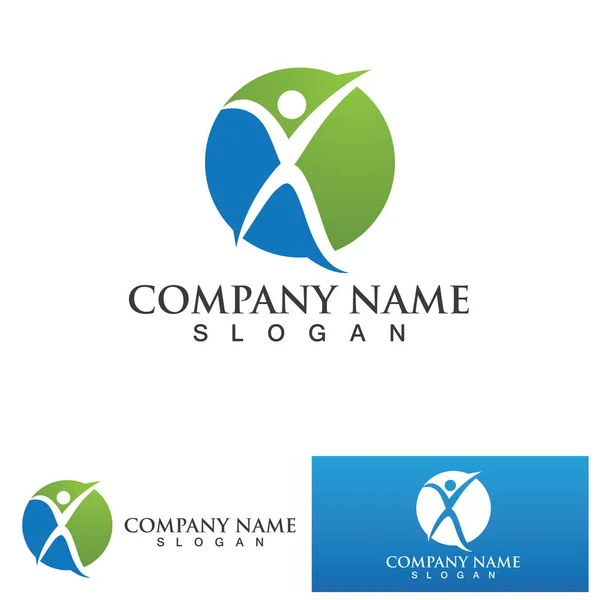 Homem Negócios Vetor Logotipo Sucesso — Vetor de Stock