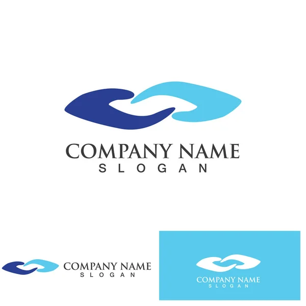 Handcare Logo Template Vetor Ícone Negócios — Vetor de Stock