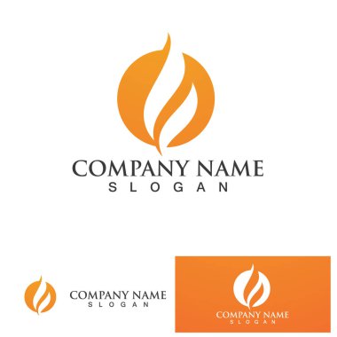ateş alev logosu vektör tasarım şablonu