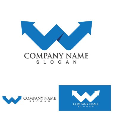 W Harfi Logo Şablonu vektör çizimi tasarımı