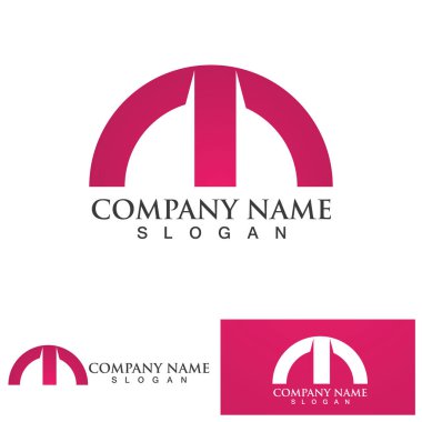 M Harfi Logo Şablonu vektör çizimi tasarımı