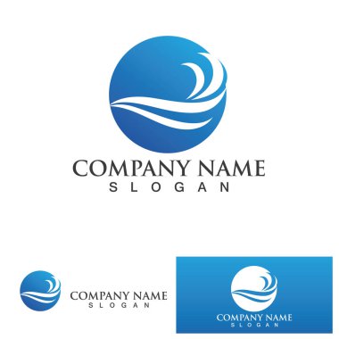 deniz okyanusu dalga çizgisi logosu basit tek yönlü vektör simgesi çizimi