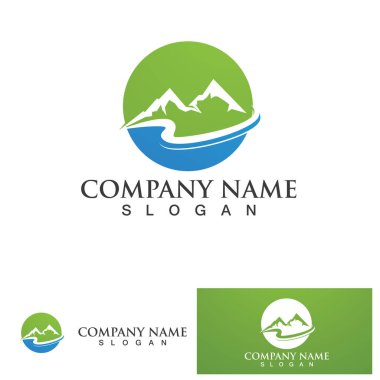 Dağ simgesi Logo Şablonu Vektör illüstrasyon Tasarımı