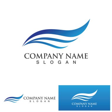 Su dalgası simgesi vektör çizim logosu