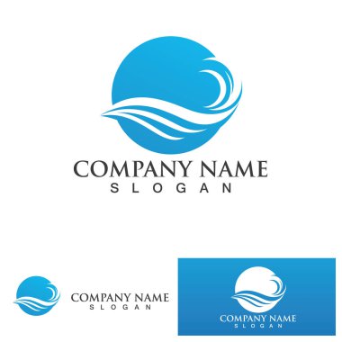 Su dalgası simgesi vektör çizim logosu