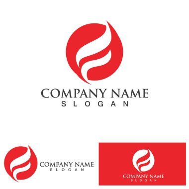 ateş alev logosu vektör tasarım şablonu