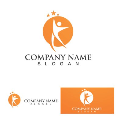 Yıldız insanlar logo tasarımı. Yıldız toplum vektör logosu. yıldız topluluğu insan vektör logosu.