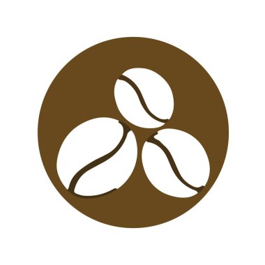 kahve çekirdeği simgesi vektör çizimi şablonu