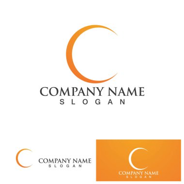 C Harfi Logo simgesi vektör çizim şablonu