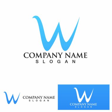 W Harfi Logo Şablonu vektör çizimi tasarımı