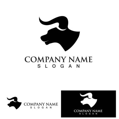 İnek baş sembolleri logo vektör templat