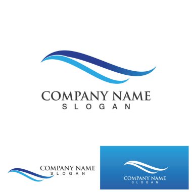 İzole edilmiş yuvarlak logo. Mavi renk logoti. Akan su görüntüsü. Deniz, okyanus, nehir yüzeyi.