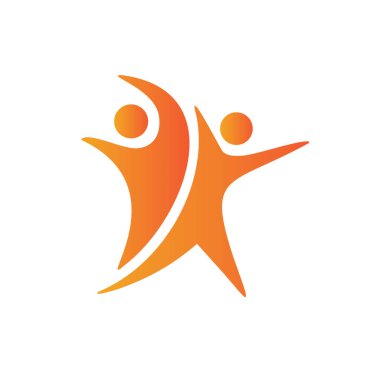 İnsanlar yıldız başarı logosu ve sembol vektörü