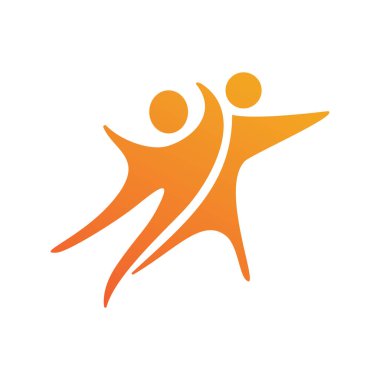 İnsanlar yıldız başarı logosu ve sembol vektörü